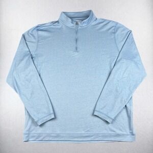 Peter Millar Pullover Mens 2XL Crown Crafted 1/4 Zip Light Blue Golf Spandex